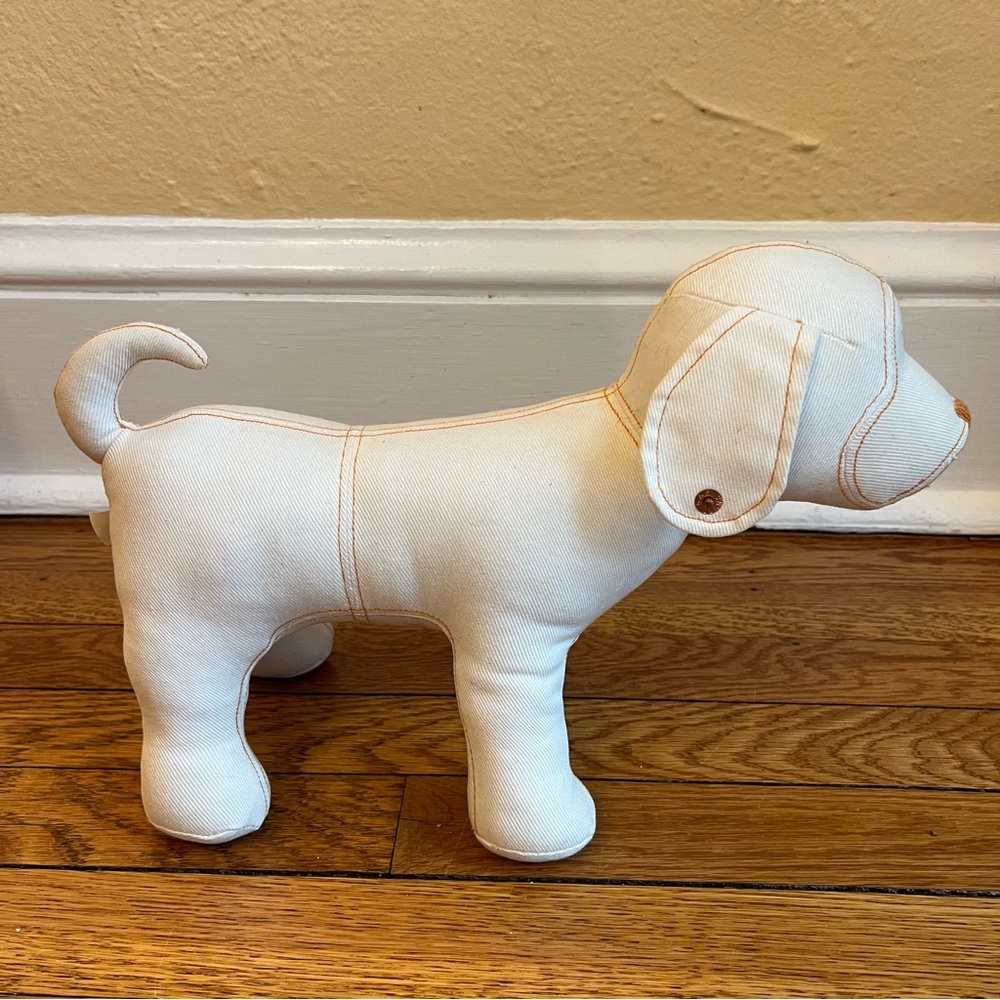 Vintage Gap Off-White Denim Lab Puppy Plush Rivet Ear 13”long 2006